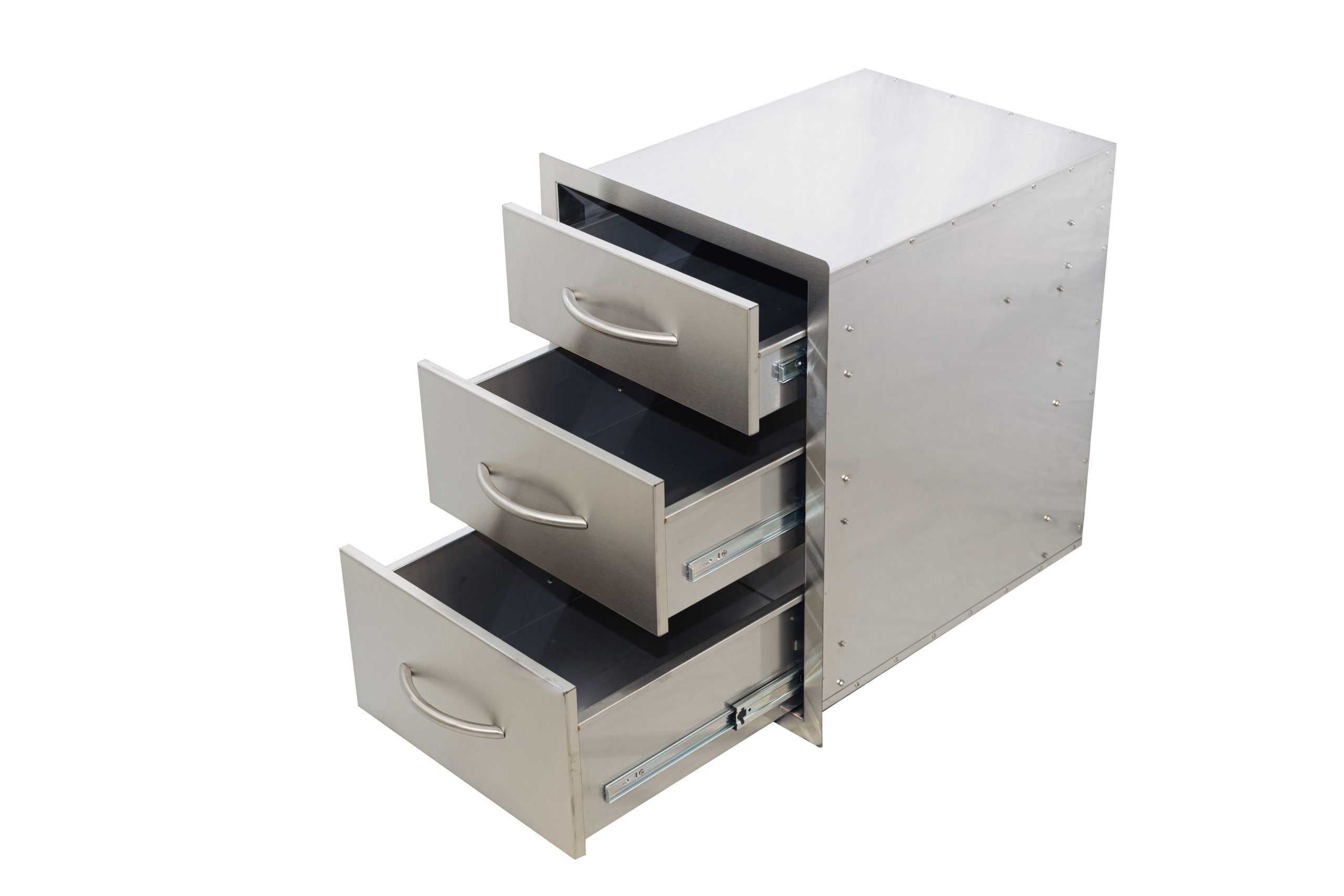 3 drawer system for outdoor kitchens